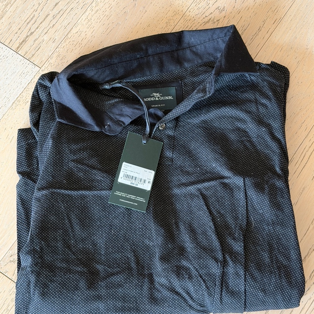 Rodd & Gunn Black Microdot Polo